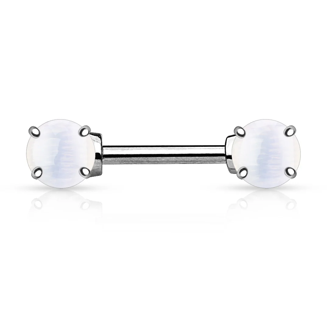 14g Semi Precious Stone Nipple Barbell - Single - Image 2