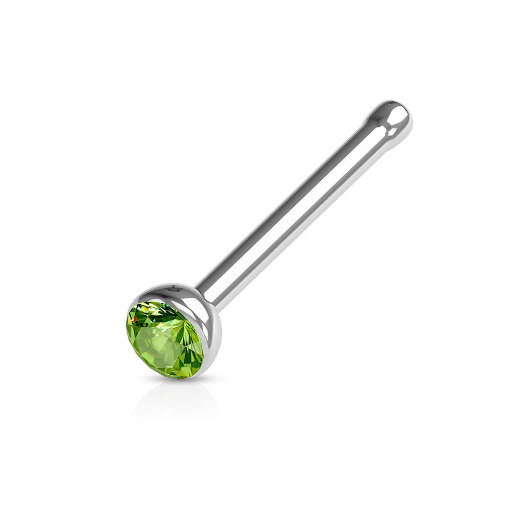 Knob Back 1/4" 18ga 316L Surgical Steel Gem Ball Nose Stud - Image 4