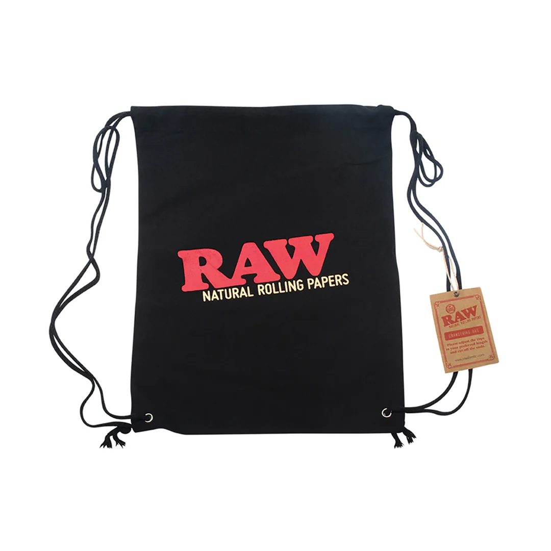 Raw Drawstring Bag - Black - Image 2